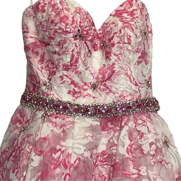 Madison James Special Occasion pink floral mini dress - Picture 3 of 16